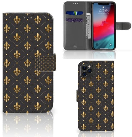 Book Case voor Apple iPhone 11 Pro Max Telefoon Hoesje Franse Lelie