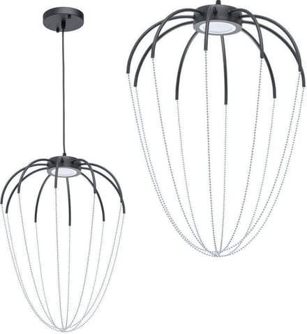Toolight App1477 Hanglamp Zwart 23X19X23Cm