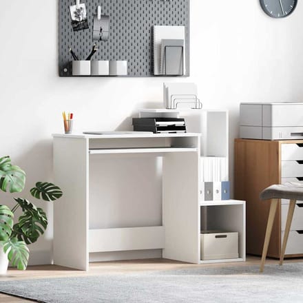 vidaXL - Bureau - Wit - 106 - x - 41 - x - 88.5 - cm - Bewerkt - hout
