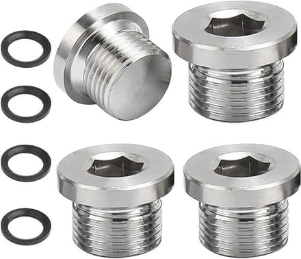 Blindstopper met afdichting voor 1/4 inch schroefdraad - Koolstofstalen radiatorstop - Zelfdichtende afsluitstop