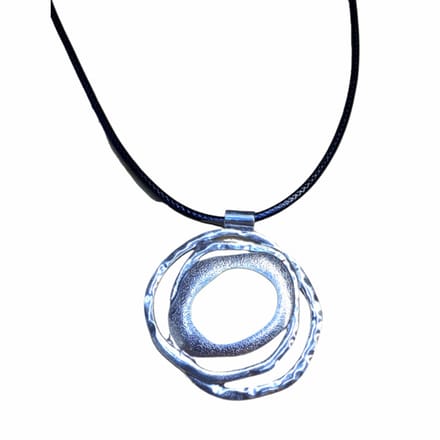 Ketting Metaal zilverkleur- 3-cirkel - Charme Bijoux