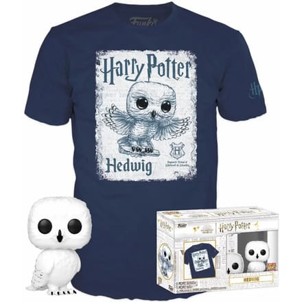 Funko Harry Potter Verzamelfiguur & Tshirt Set -S- POP! & Tee Box Hedwig Blauw