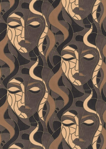 Erismann Vinylbehang 10458-37 - Elle 4 - Art Deco Grijs - 53cm x 10.05m