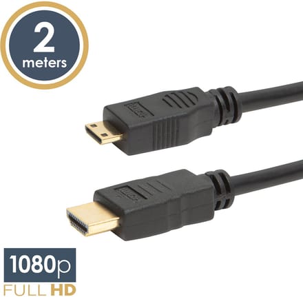 Mini HDMI Kabel 2m - HDMI naar Mini HDMI Plug, 1080p, Goud Plated [20318]