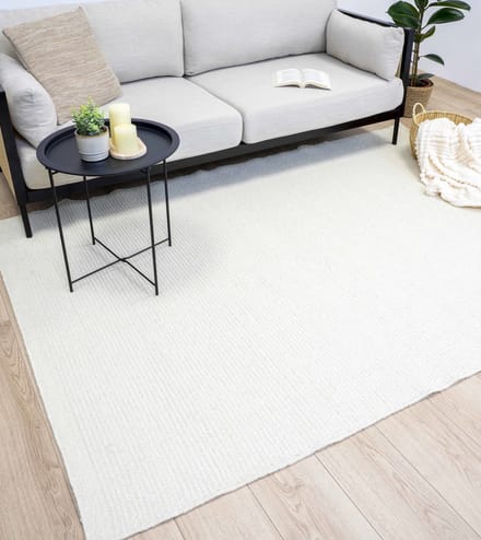 Flycarpets Serenity Wollen HANDGEWEVEN Vloerkleed - Crème - 200x300 cm