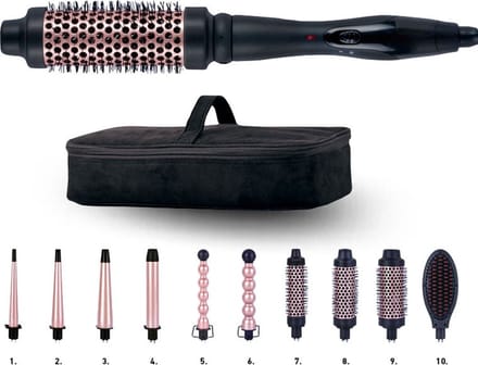 PERFECT BEAUTY 10-IN-1 VERWISSELBARE THERMISCHE BORSTEL EN TANGENSET