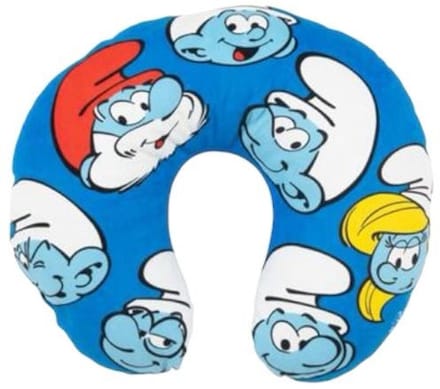 Smurfen reiskussen - blauw 100% polyester - 35x30 cm