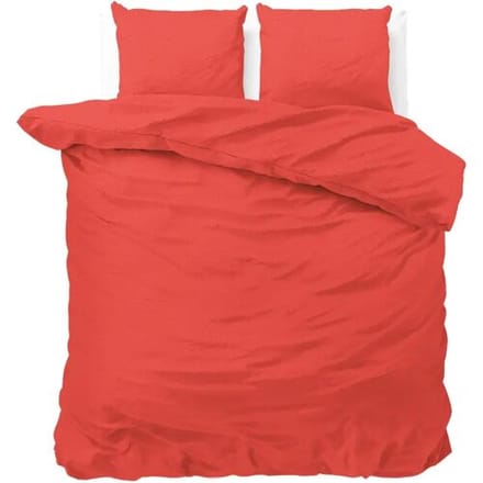 Zensation Satin Point - Dekbedovertrek - Eenpersoons - 140x200/220 + 1 kussensloop 60x70 - Rood