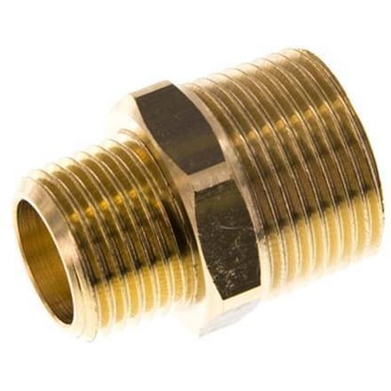 R 3/4'' x R 1/2'' Messing Borstnippel 16 Bar