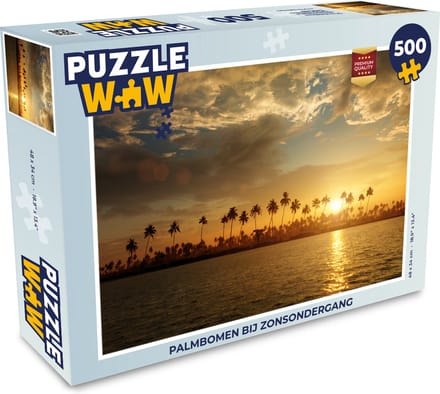 Puzzel Palmbomen bij zonsondergang - Legpuzzel - Puzzel 500 stukjes