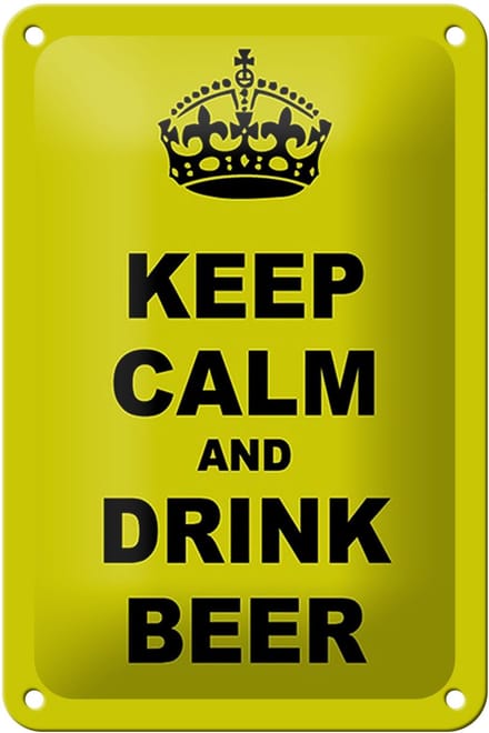 Blechschild Spruch 12x18cm keep calm and drink beer Dekoration