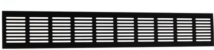 VoorVentilatie aluminium plintrooster - 500 x 80 mm - zwart