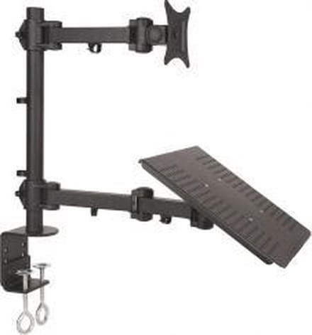 Monitorbeugel 1 Scherm 13 tot 27 inch met Laptop Houder L-23 - Klem