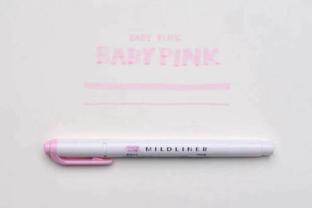 Zebra Mildliner Double-Sided Highlighter - Fine / Bold – Mild Baby Pink / WKT7-MBP