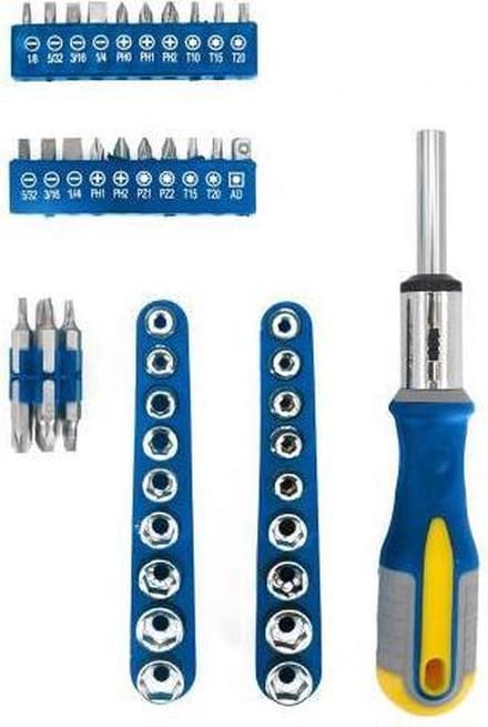 Kinzo Gereedschapset: Bitset/ Doppenset met Ratel - 52-Delig - Ergonomische Greep