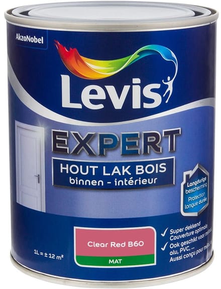Levis - Expert Hout Lak Binnen Mat Mix - Clear Red B60 - Mengverf - 1 L