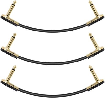 Korte Patchkabel 30cm voor Gitaar en Bas, Noiseless Effectenkabel 6.35mm voor Pedalen (Set van 3)