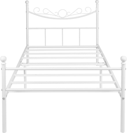 Metalen Bedframe - Wit - 140x200cm - Incl. lattenbodem - 2 persoons