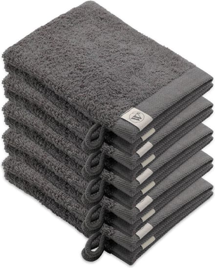 Walra Remade Washandjes 16x21 cm - set van 10 - Zware kwaliteit - Antraciet