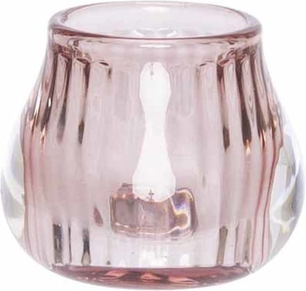 Cosy @ Home Theelichthouder Roze 8x8xh6,8cm Glas