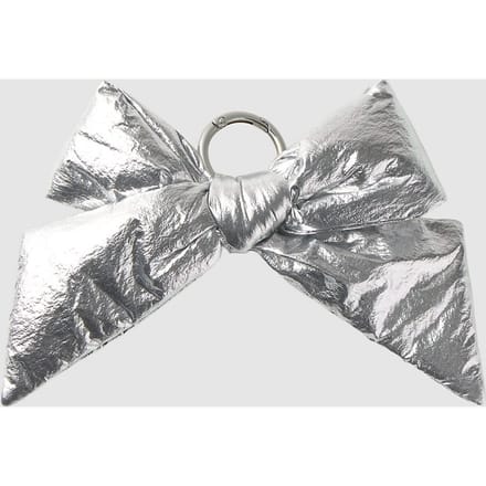 WOUF Silver Bow Bag Charm zwart