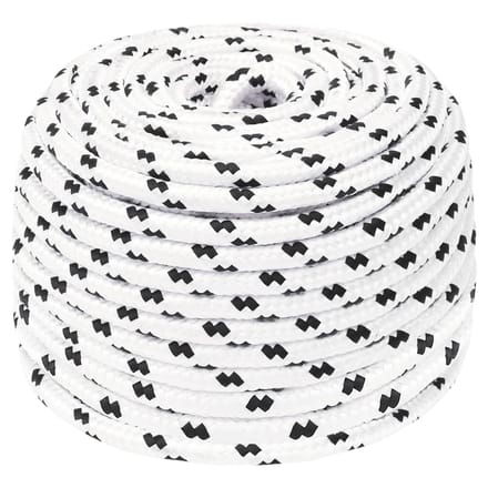 vidaXL - Boottouw - gevlochten - 8 - mmx25 - m - polyester - wit