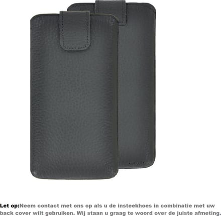 iPhone 11 Hoesje - Insteek Echt Leer Zwart