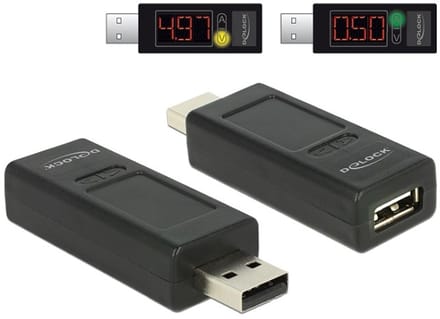 DeLOCK USB2.0 adapter met LED indicator voor Volt en Ampere