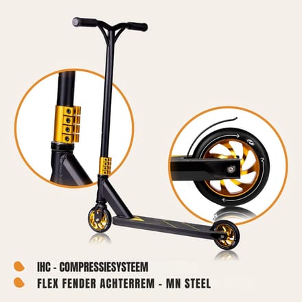 QIN® Stuntstep - Stuntstep Jongen - Stuntstep 10 Jaar en Ouder - Stuntsteps - Zwart - 67cm x 11cm x 84cm