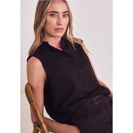 Linnen blouse met ruches