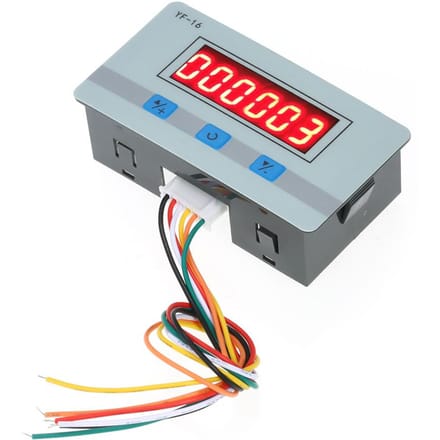 Mini LED digitale tellermodule DC/AC5V ~ 24V elektronische totalisator met NPN- en PNP-signaalinterface grijs