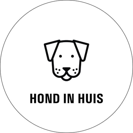 Honden in huis sticker - 80 x 80 mm 1