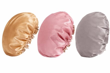 3 Stuks – Dames Douchemutsen – Waterdichte Douchecaps – Roze, Goud & Grijs – Herbruikbare Badmutsen – Haarbescherming tijdens Douchen
