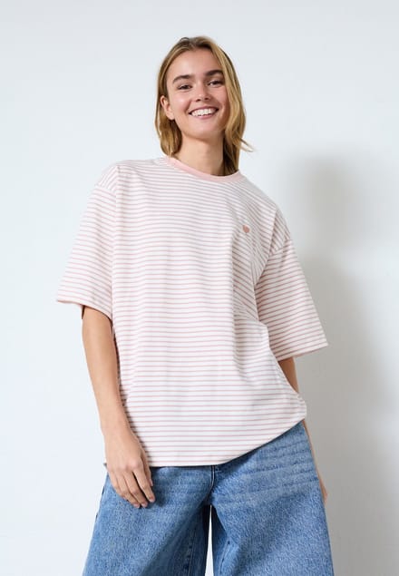 SISTERS POINT Vez-ss - Dames T-shirt - Cream/Mauve - Dames Maat M