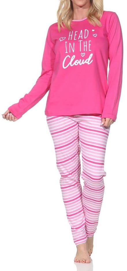 Normann dames lange pyjama in elegante strepenlook