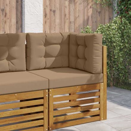vidaXL - Buitenbankkussen - Polyester - Taupe - 60 - x - 60 - cm