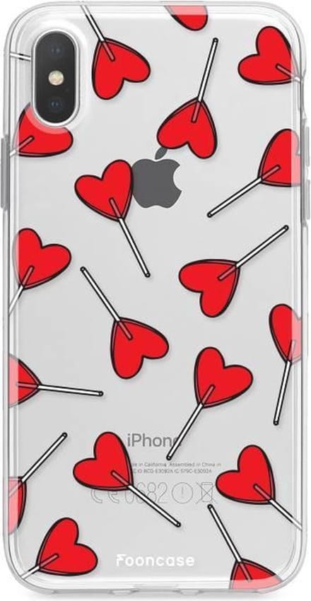 Fooncase Hoesje Geschikt voor iPhone X - Shockproof Case - Back Cover / Soft Case - Love Pop