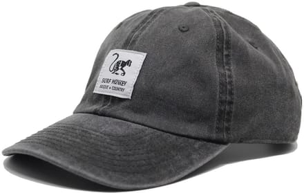 Surf Monkey - Verouderde baseballpet - Katoen - Eén maat - Zwart