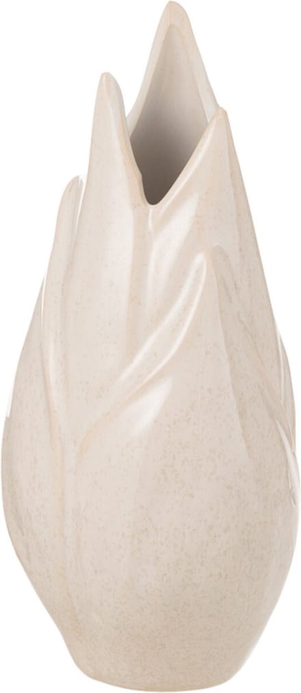 J-Line vaas Ibiza Blinkend - keramiek - beige - small - 26 cm hoog