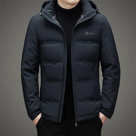 Doudoune Homme Hiver Épaissie Résistante au Froid à Capuche Courte Doudoune Vêtements Homme d'Âge Moyen 4XL black