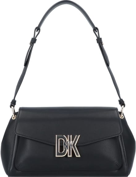 DKNY Downtown Schoudertas Leer 28 cm - Dames - blk-gold