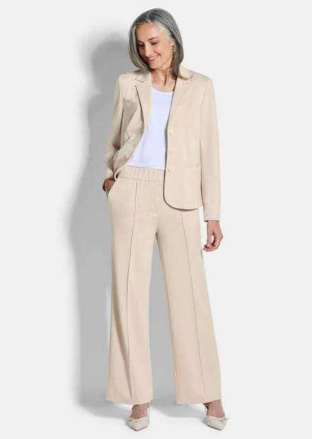 Jersey broek VERA met biesjes - steengrijs - Gr. 52 van Goldner Fashion