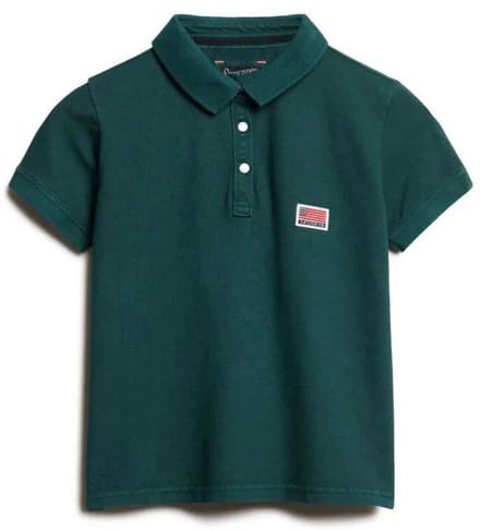 Superdry Ath Essential Graphic Korte Mouw Poloshirt Groen 2XS Vrouw