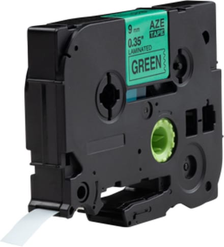 Brother compatible TZE-721 tape, zwart op groen, 9 mm x 8 m