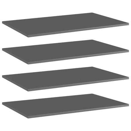 vidaXL - Wandschappen - 4 - st - 80x50x1,5 - cm - spaanplaat - hoogglans - grijs