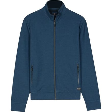 Baileys Vest Uni Color Fine Texture Sweat Cardigan Zip Jacquard Fabric Delft Blue / male