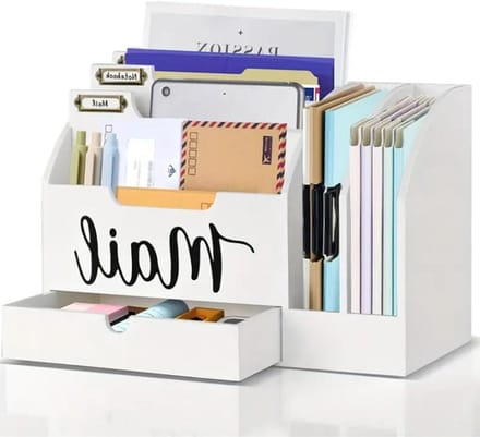 Brievenorganizer bureau - Post Sorter - Bureau organiseren - 6 compartimenten met lade - 37.9 x 17.8 x 25.6 cm
