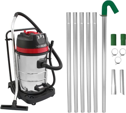Maxblast dakgootstofzuigerstangenset - zilver - 7,2m - 80l nat/droog