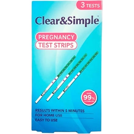 Clear & Simple Zwangerschapsteststrips - 3 stuks.