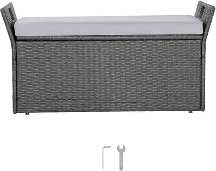 Tuinbank met Opbergruimte PE Rotan 104x45x52cm